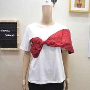 She's Gone Statement Asymmetric Bow Tee new tags on